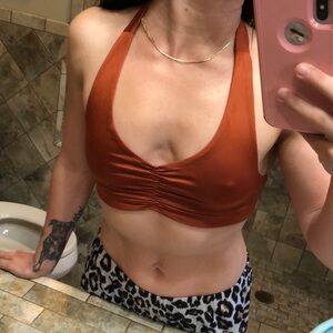 Halter neck gym bra